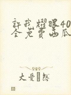 许我耀眼40集全免费西瓜播放在线观看