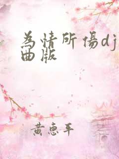 为情所伤dj舞曲版