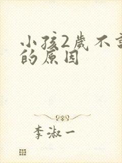 小孩2岁不说话的原因