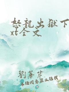 怒龙出狱下载txt全文