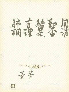 肺有结节用中药调理是否消失