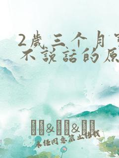 2岁三个月宝宝不说话的原因