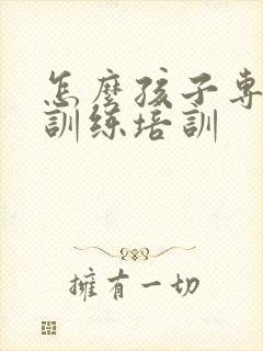 怎么孩子专注力训练培训