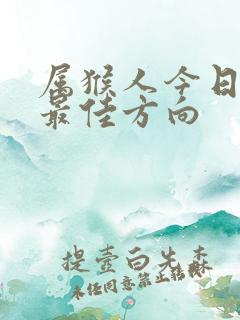 属猴人今日打牌最佳方向