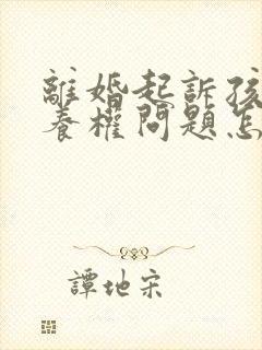 离婚起诉孩子抚养权问题怎么起诉