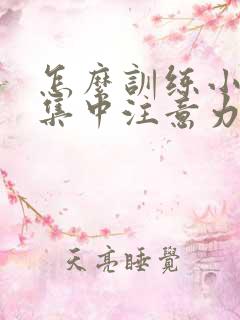 怎么训练小儿的集中注意力