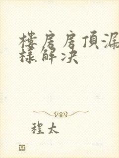 楼房房顶漏水怎样解决