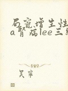 局灶增生性iga肾病lee三级治疗费用