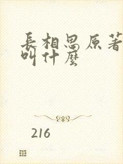 长相思原著小说叫什么