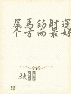 属马的财运在哪个方向最好?