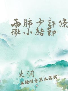 两肺少许条索,微小结节