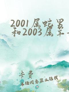 2001属蛇男和2003属羊女婚配好吗