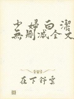 少 妇 白 洁无删减全文阅读