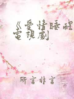 《爱情睡醒了》电视剧