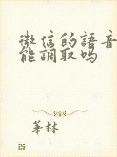 微信的语音通话能调取吗