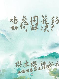 鸡兔同笼的问题如何解决?