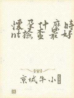 怀孕什么时候做nt检查最好