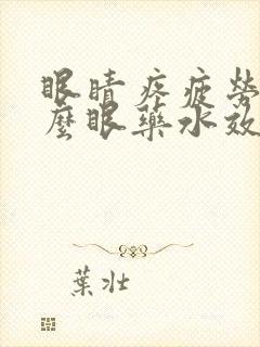 眼睛疼疲劳用什么眼药水效果好