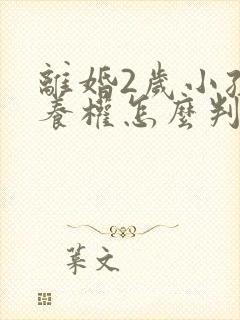 离婚2岁小孩抚养权怎么判定