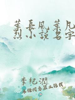 叶长风叶凡十忠烈小说名字