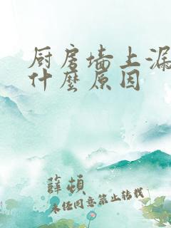 厨房墙上漏水是什么原因