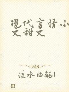现代言情小说宠文甜文