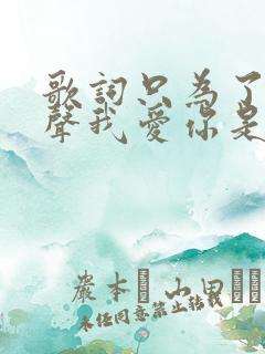 歌词只为了那一声我爱你是什么歌