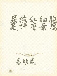 尿检红细胞阳性是什么意思