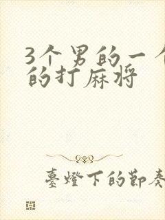 3个男的一个女的打麻将