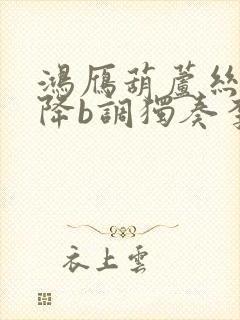 鸿雁葫芦丝简谱降b调独奏李春华