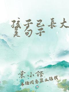 孩子已长大的唯美句子