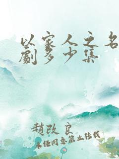 以家人之名电视剧多少集