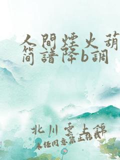 人间烟火葫芦丝简谱降b调