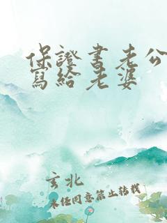 保证书老公怎么写给老婆