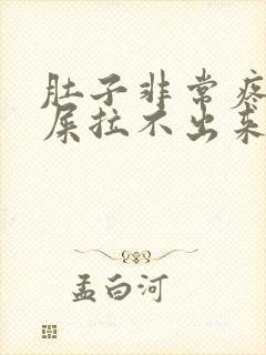 肚子非常疼想拉屎拉不出来怎么回事