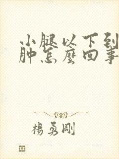 小腿以下到脚浮肿怎么回事