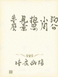 梦见抱小狗是什么意思周公解梦