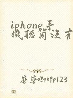 iphone手机听筒没有声音