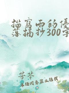 描写雨的优美段落摘抄300字