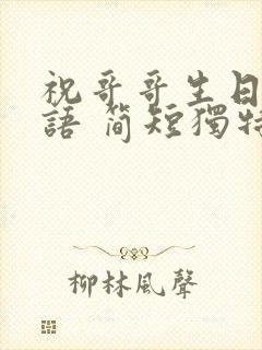 祝哥哥生日祝福语 简短独特