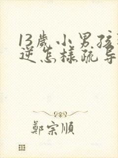 13岁小男孩叛逆怎样疏导