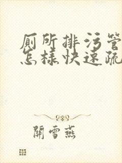 厕所排污管堵了怎样快速疏通