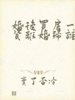 婚后买房一方出资离婚归谁