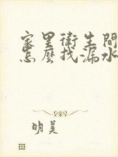 家里卫生间漏水怎么找漏水点