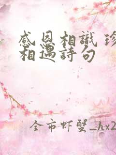 感恩相识 珍惜相遇诗句