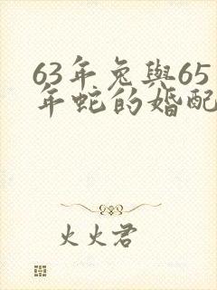 63年兔与65年蛇的婚配