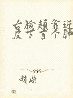 右脸颊靠近耳朵皮下有个肿块