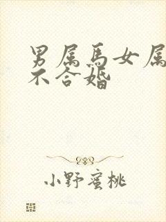 男属马女属猪合不合婚