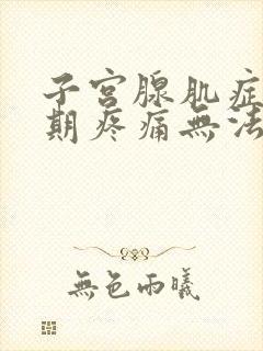 子宫腺肌症非经期疼痛无法忍受了