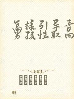 怎样引导青春期男孩性取向